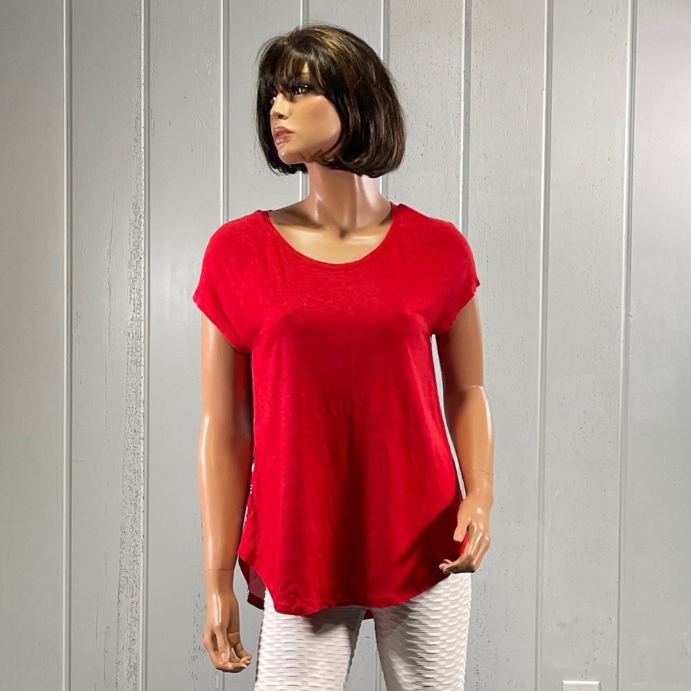 *Talbots Women's Red Umbrella Short Sleeve Top Size S